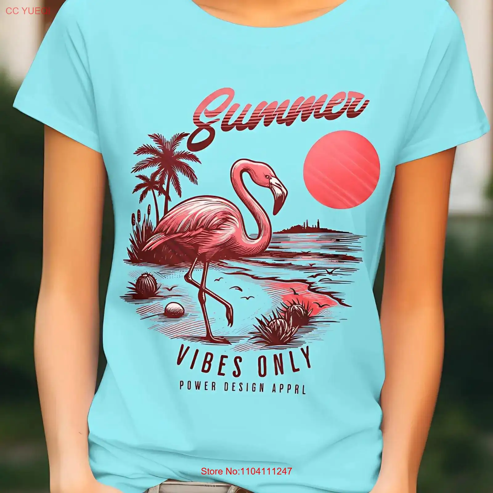 Summer Vibes Clothing Men - Kaos Summer Vibes Only Flamingo Pakaian