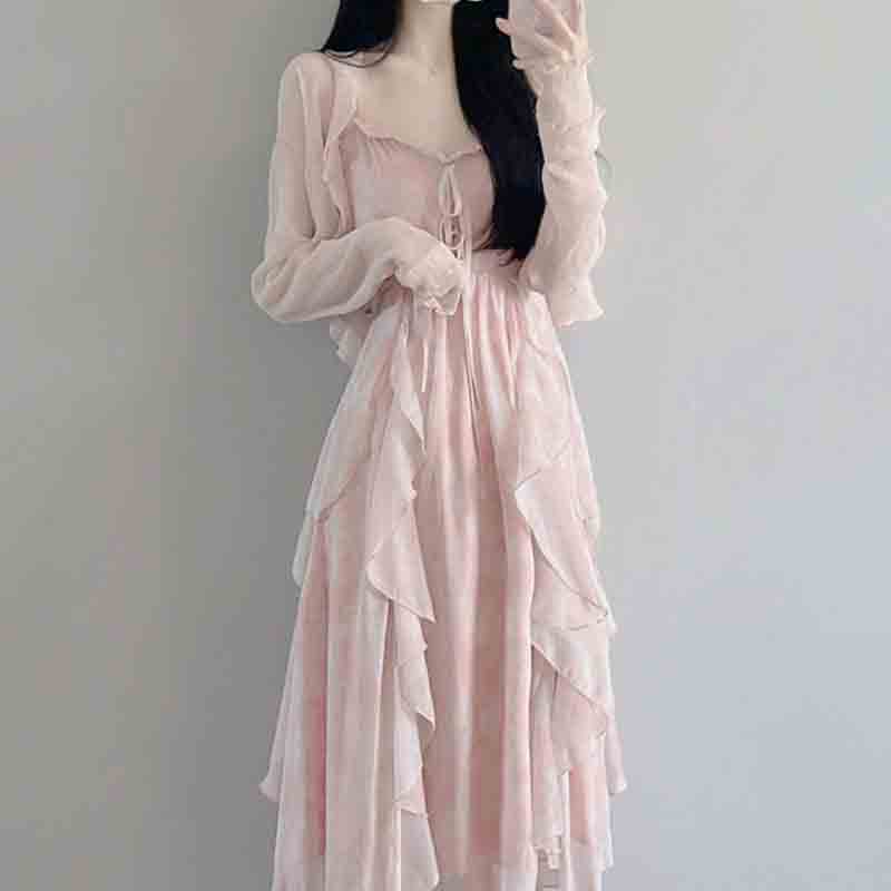 Summer Clothing Aesthetic - Setelan baju wanita jaket tipis, setelan