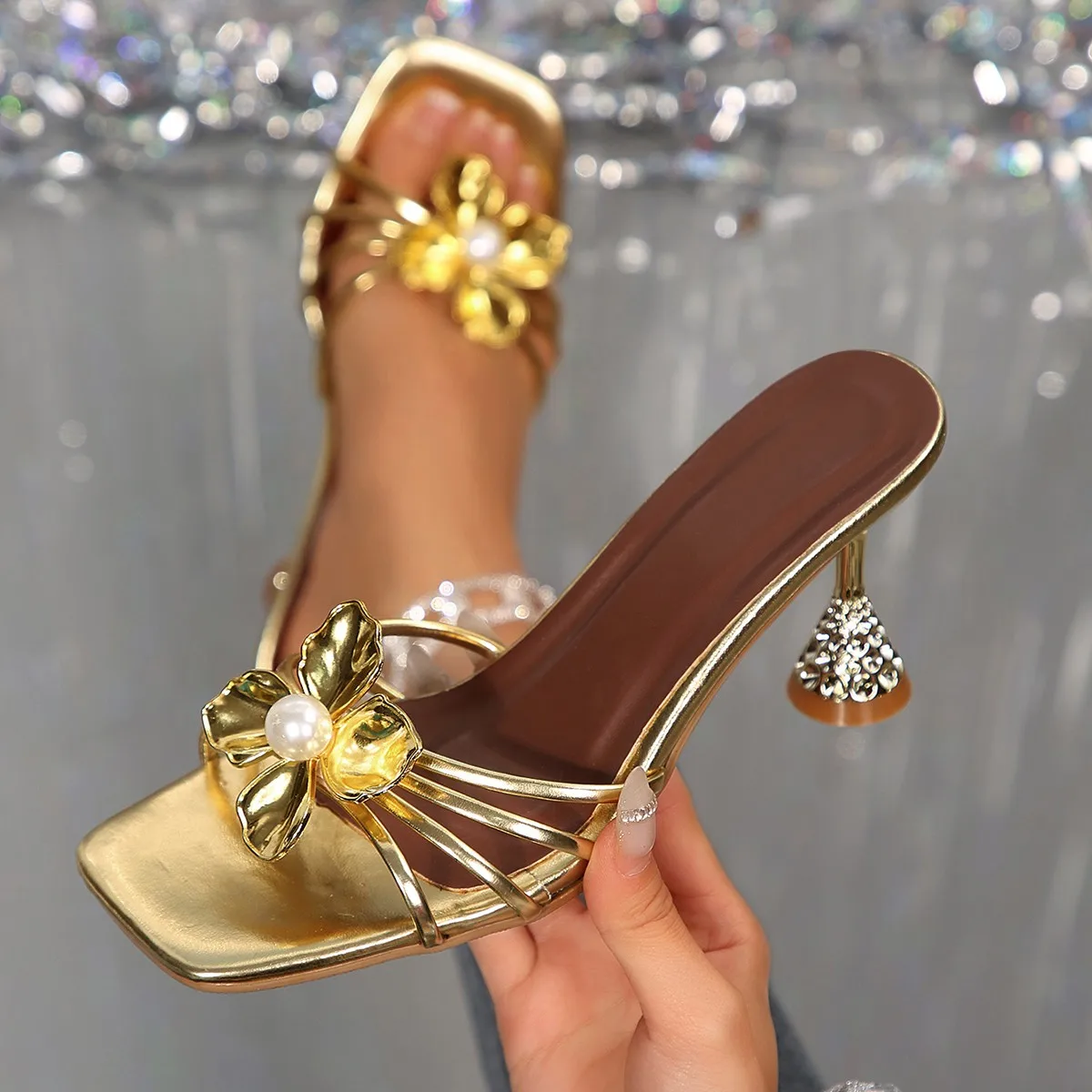 Summer Holiday Clothing Women - Sandal Wanita Vintage Berbahan Logam dengan
