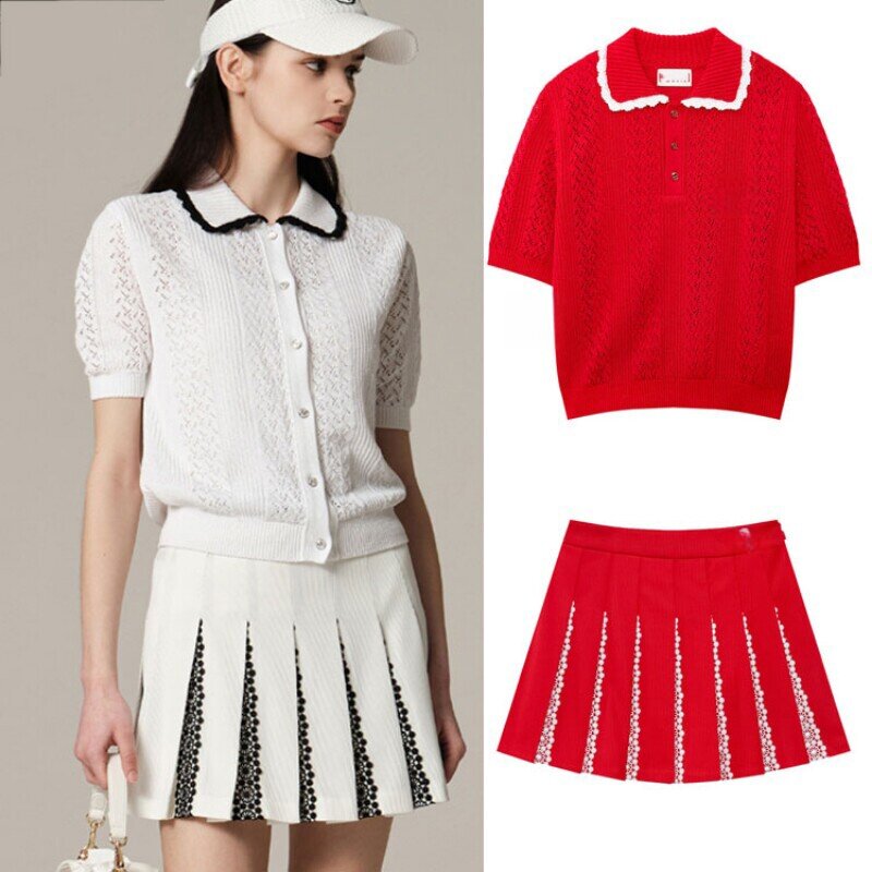 Summer Golf Clothing - Set Pakaian Golf Wanita Korea: Atasan