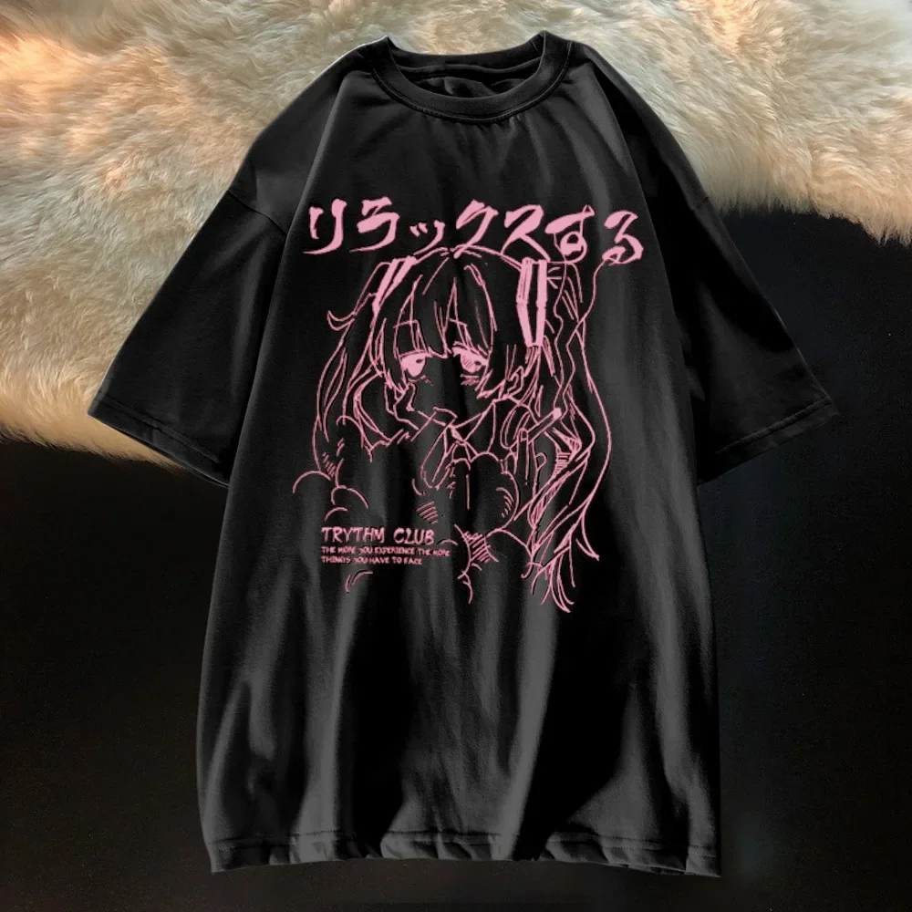 Summer Grunge Clothing - Kaos Y2k Jepang Harajuku Kawaii Cetak