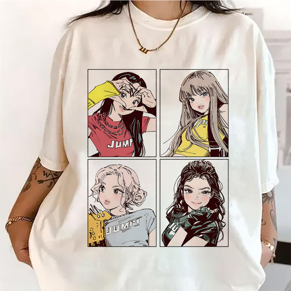 Quality Summer Clothing - Kaos Kpop BP Jump 2026 Pink