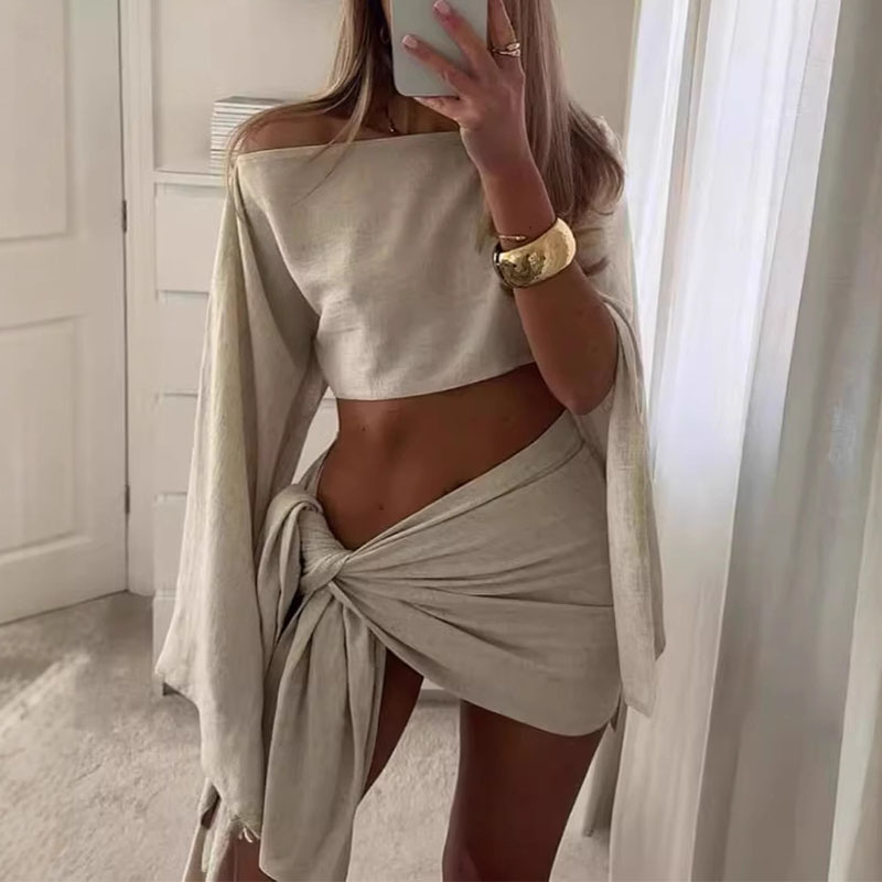 Summer Clothing Colors - Set Dua Potong Wanita Atasan Crop