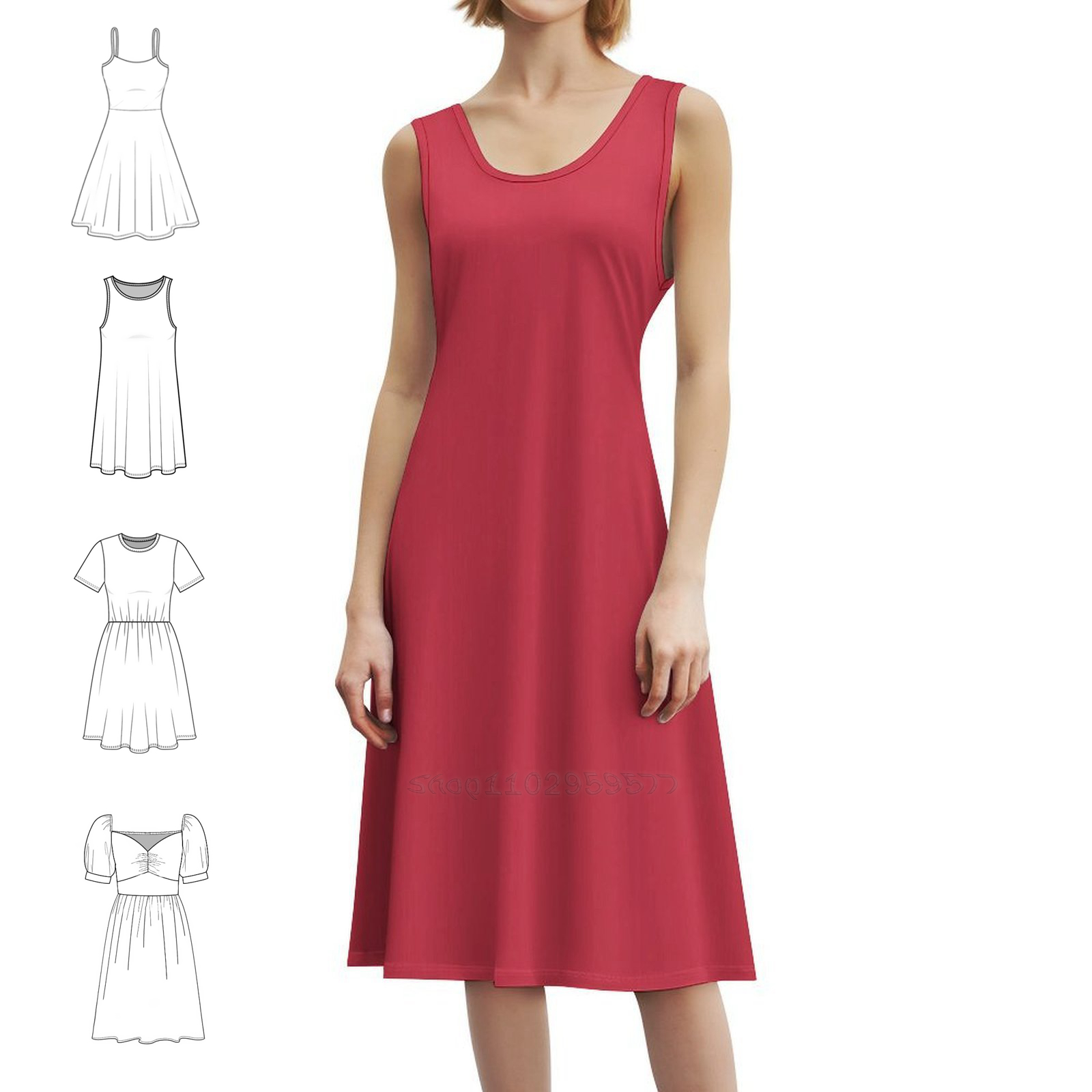 Gaun Smok Bunga Paprika untuk  - Summer Clothing Colors ulasan dan harga