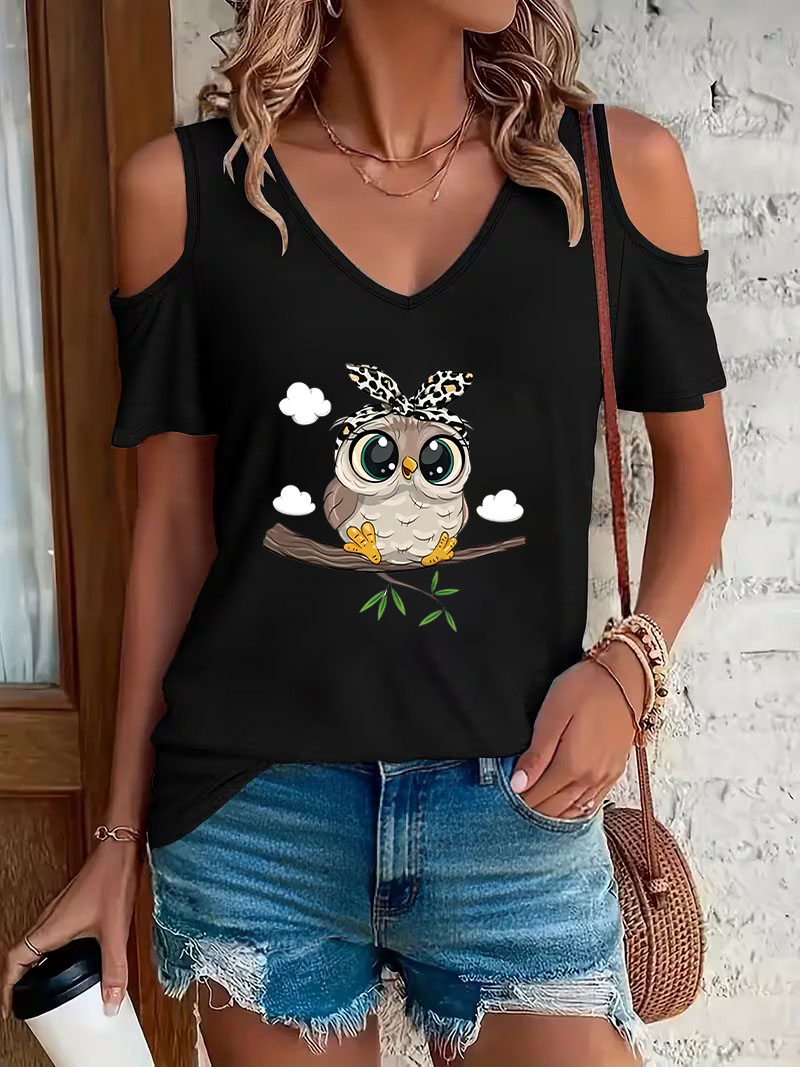 Kaos Wanita Trendy Motif Burun - Summer Clothing Drop ulasan dan harga