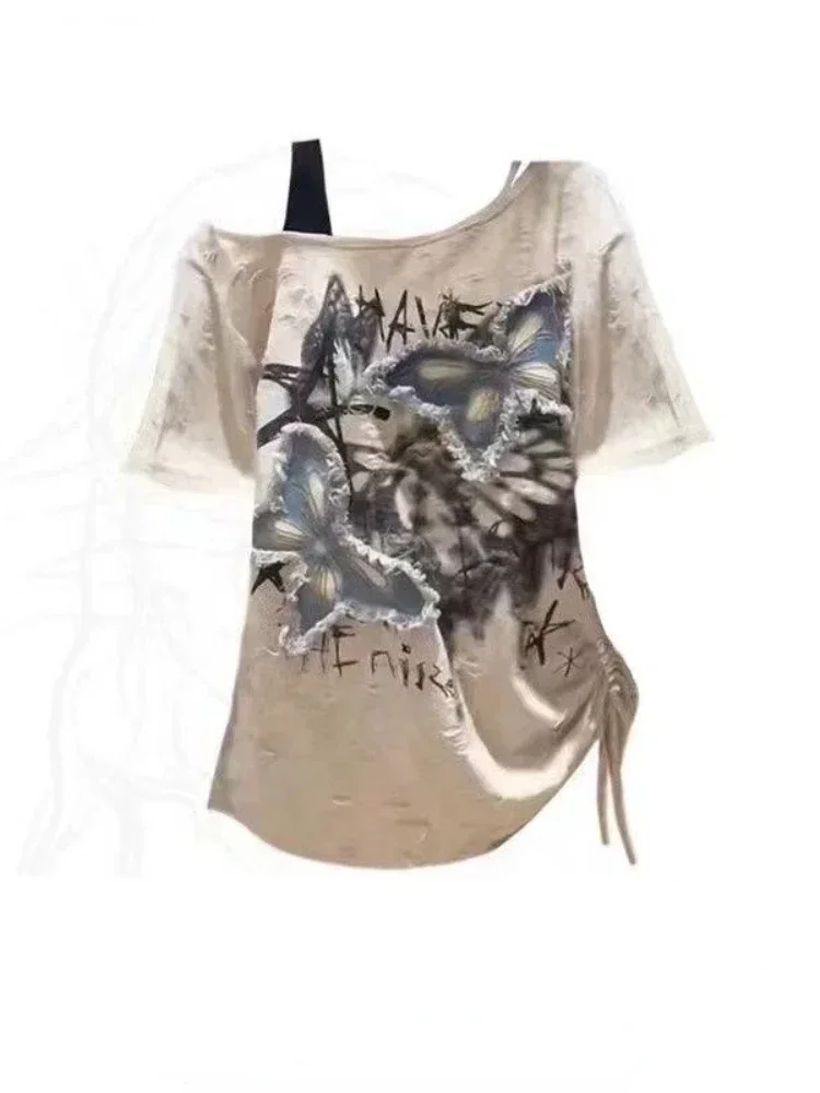 HOUZHOU t-shirt grafis Vintage - Summer Grunge Clothing ulasan dan harga