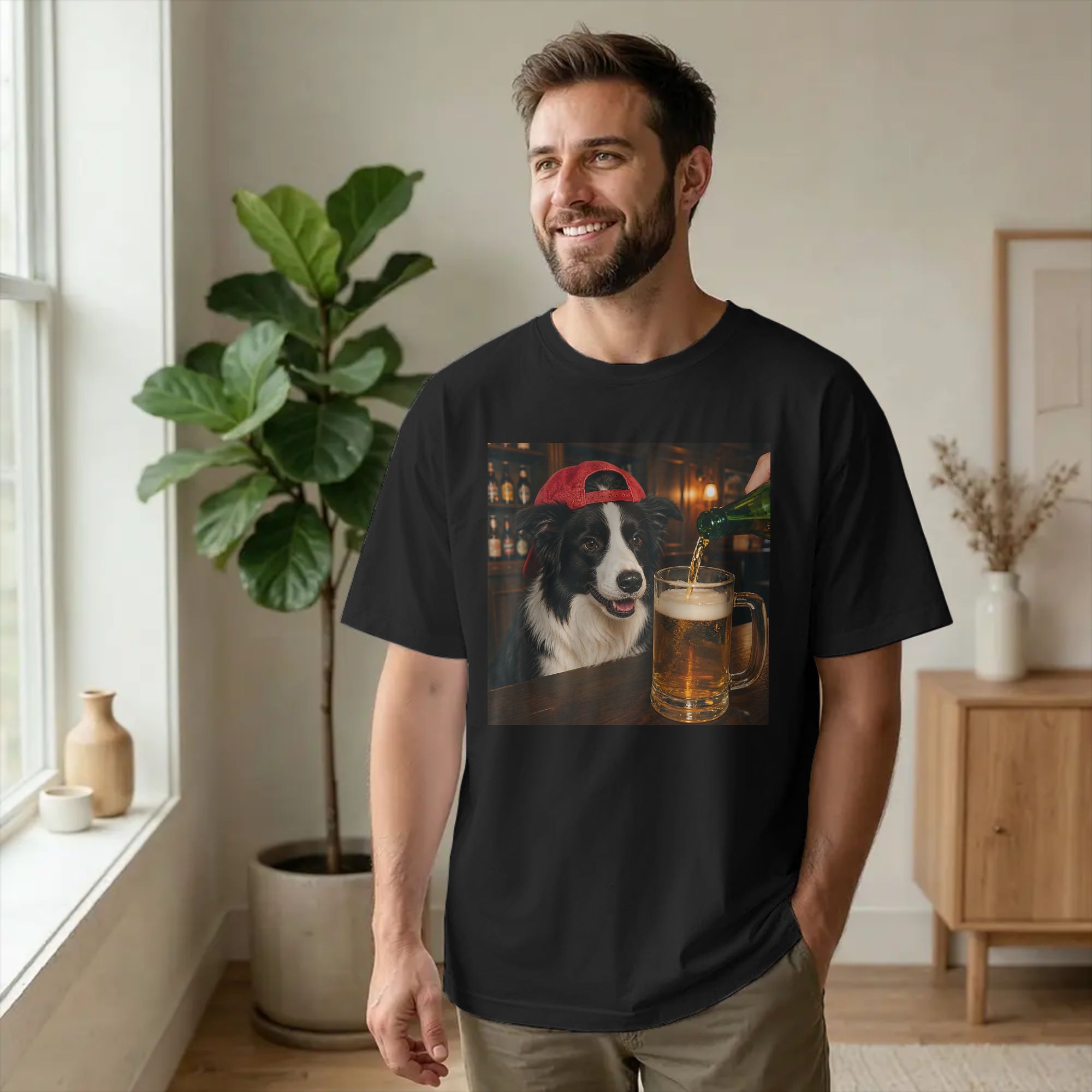Kaus Pria Border Collie Drinki - Summer Clothing Ideas ulasan dan harga