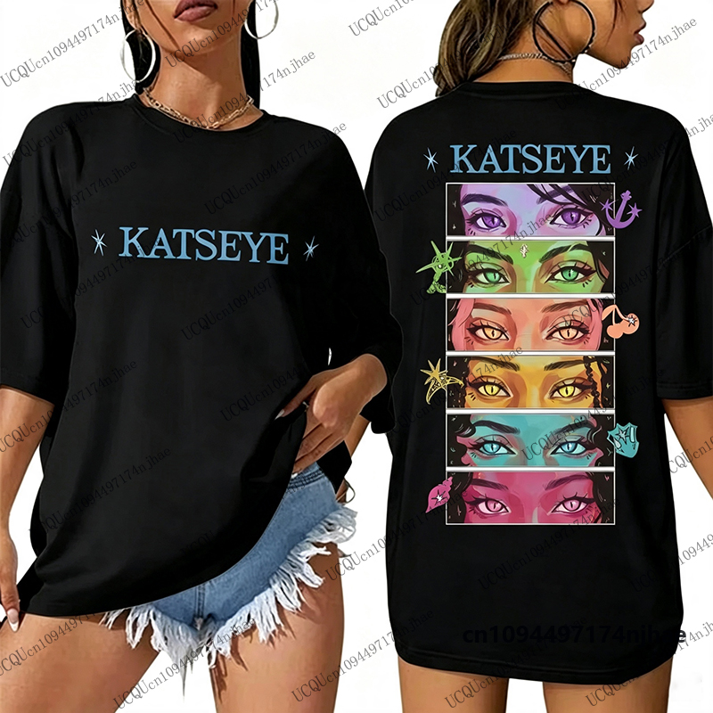 Kaos Katseye Eyes Grafis Kpop  - Summer Clothing Aesthetic ulasan dan harga