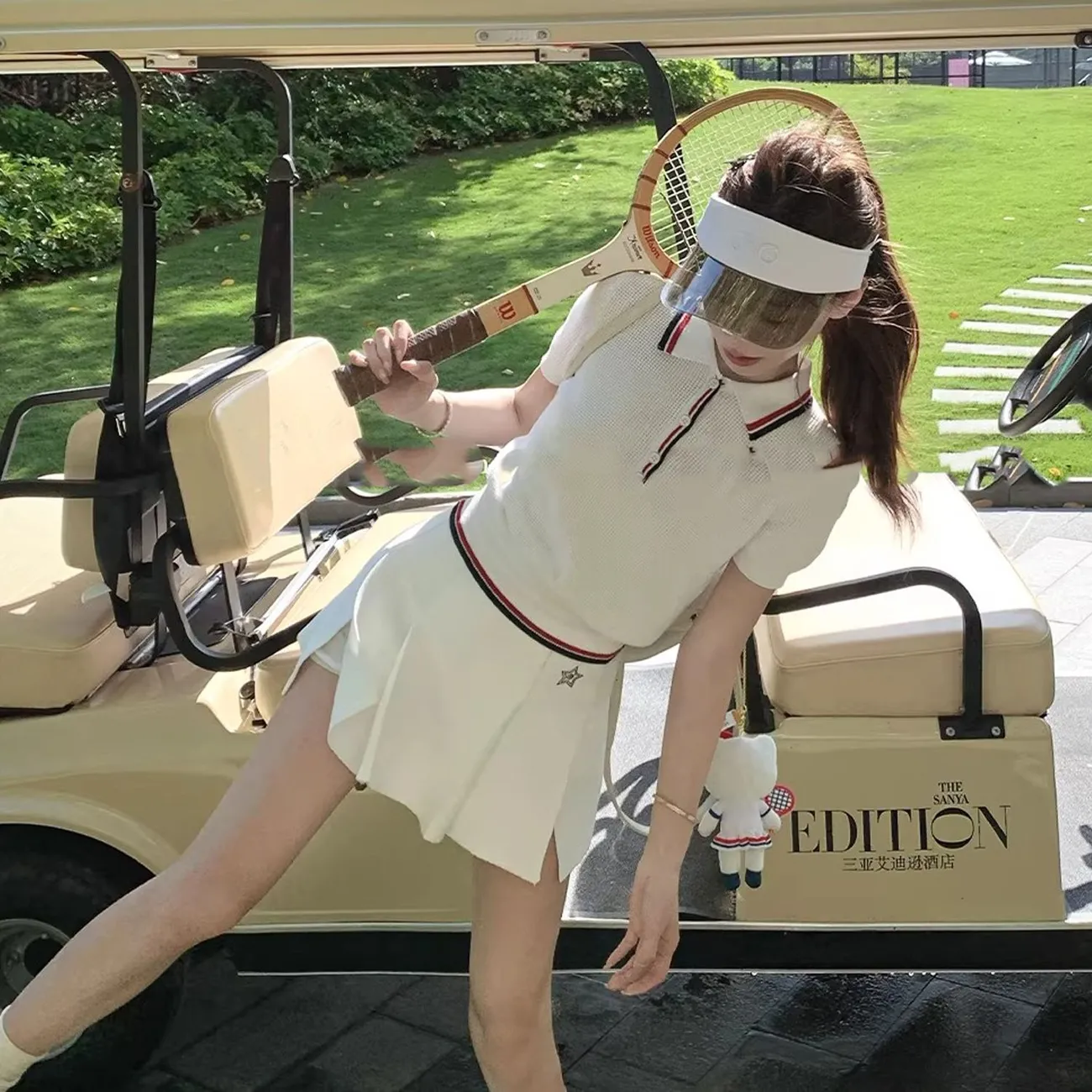 Setelan Rok Golf Rajut Waffle  - Summer Golf Clothing ulasan dan harga
