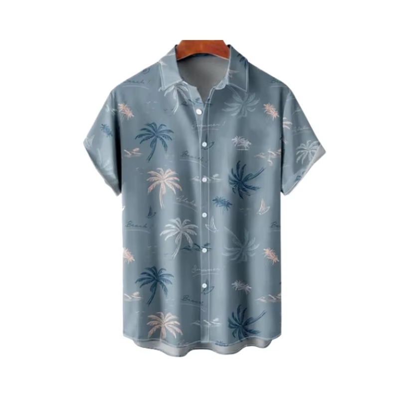 Kemeja gaya lukisan minyak 3D  - Summer Vacation Clothing Men ulasan dan harga
