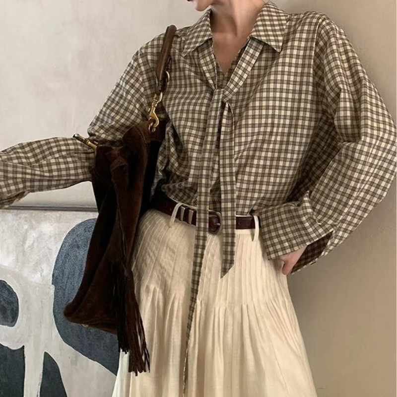 Blus Wanita Vintage Atasan Kot - Summer Clothing In French ulasan dan harga