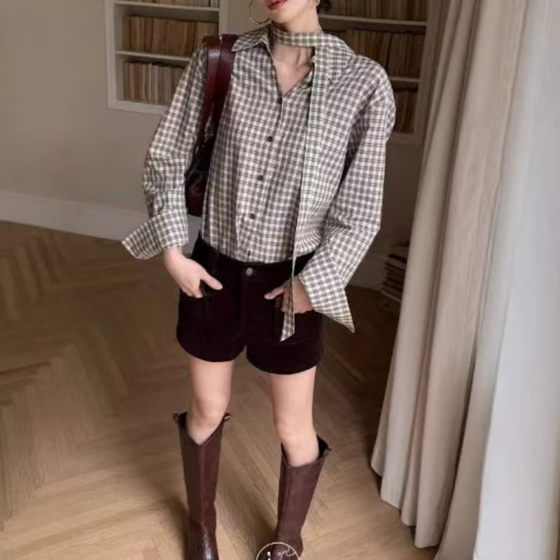 Blus Wanita Vintage Atasan Kot - Summer Clothing In French ulasan dan harga