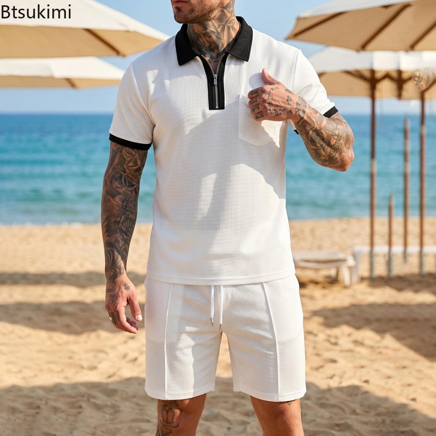 Set Celana Pendek Polo Kerah W - Summer Vacation Clothing Men ulasan dan harga