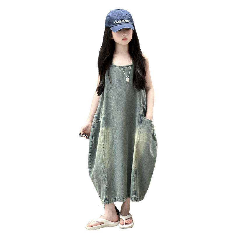 Gaun Denim Tanpa Lengan Kualit - Quality Summer Clothing ulasan dan harga