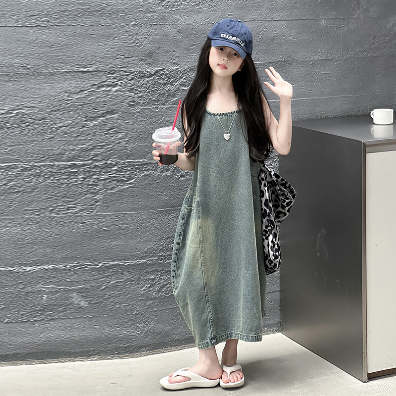 Gaun Denim Tanpa Lengan Kualit - Quality Summer Clothing ulasan dan harga