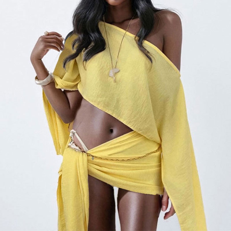 Set Dua Potong Wanita Atasan C - Summer Clothing Colors ulasan dan harga