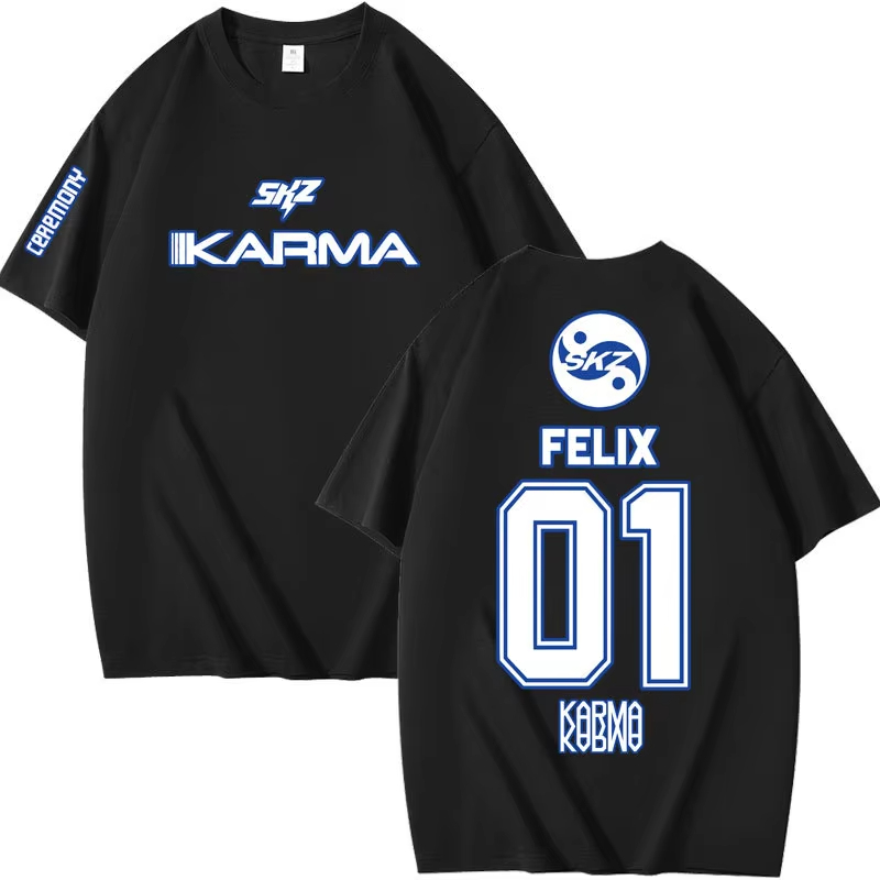 Kaus Lengan Pendek Kpop KARMA  - Summer Clothing Aesthetic ulasan dan harga
